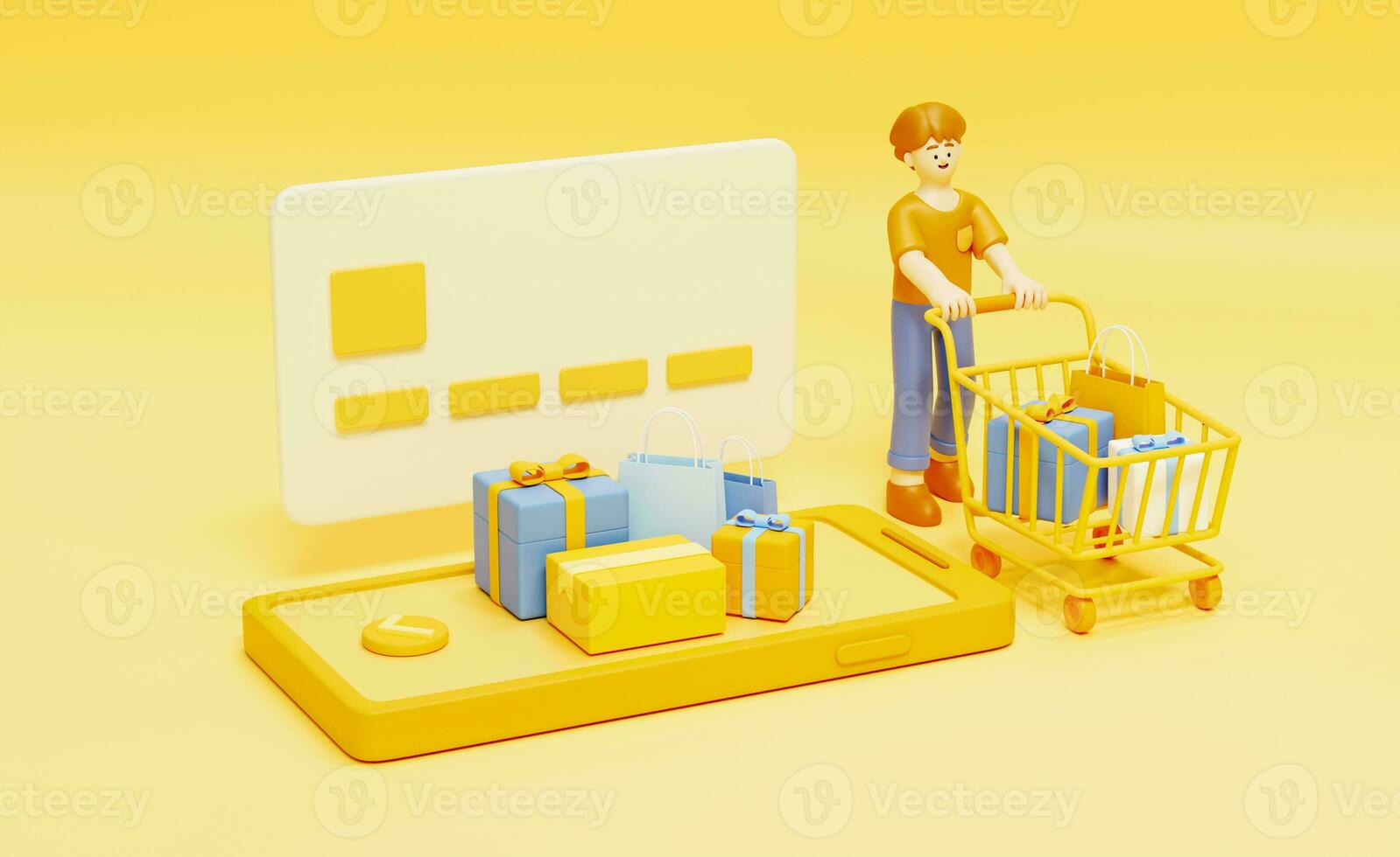 3d model of online gift shopping photo