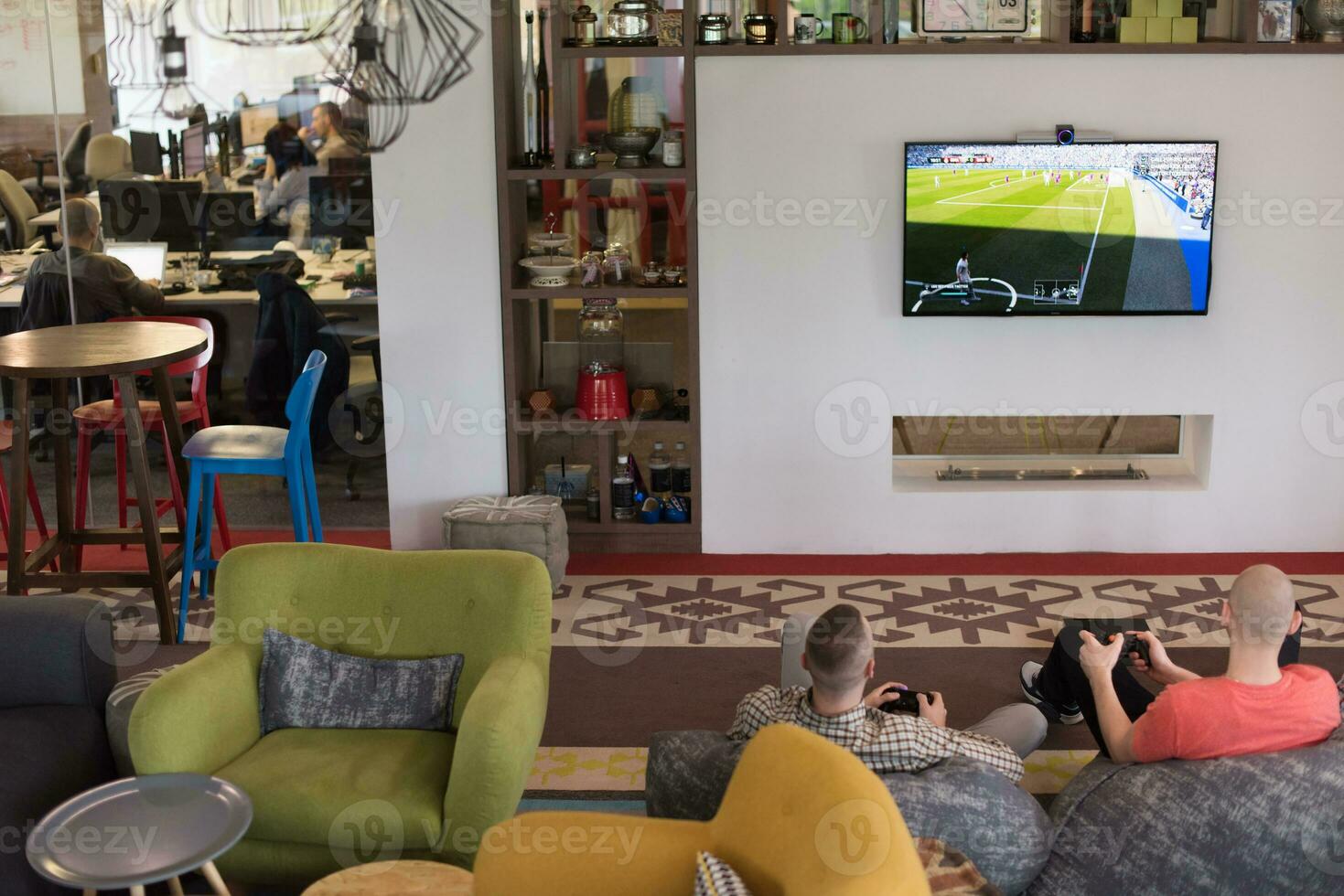 startup Office Workers Playing computer games photo