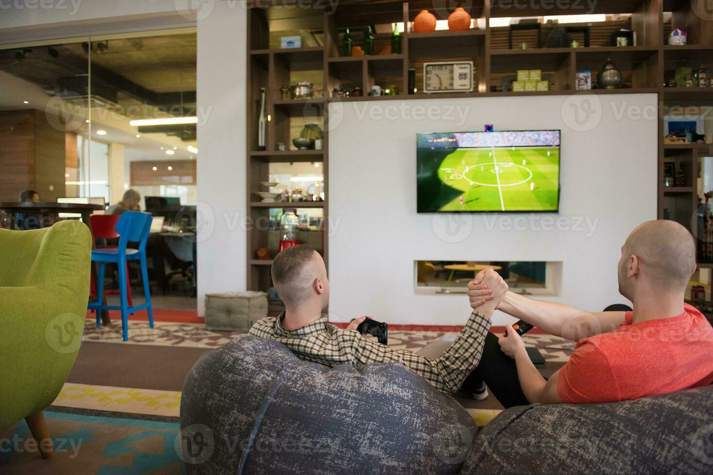 startup Office Workers Playing computer games photo