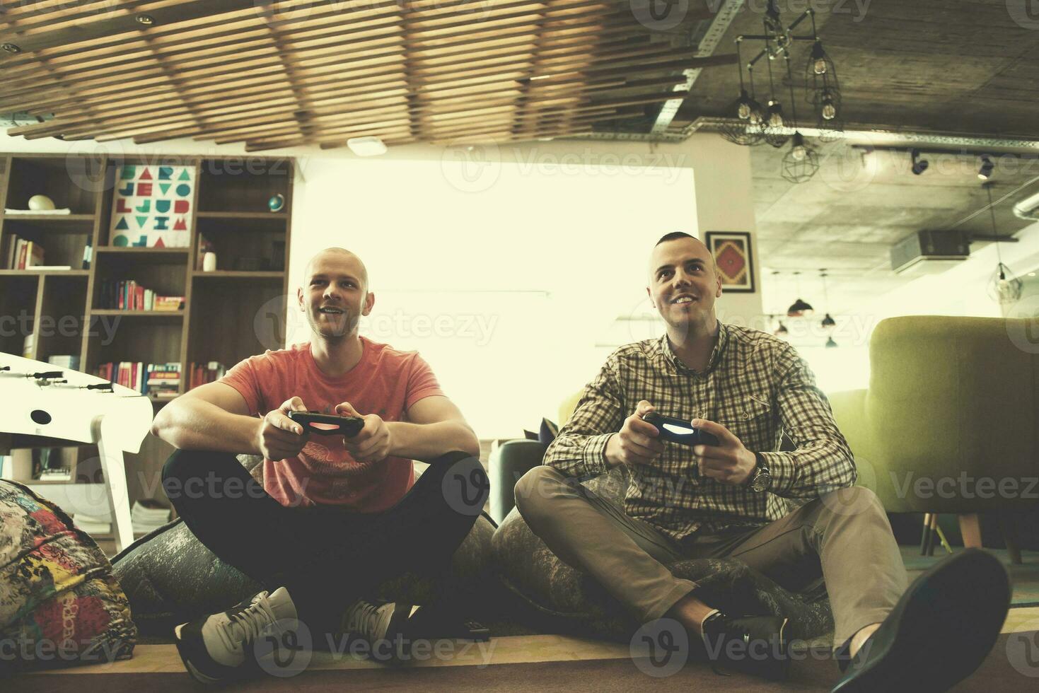 startup Office Workers Playing computer games photo