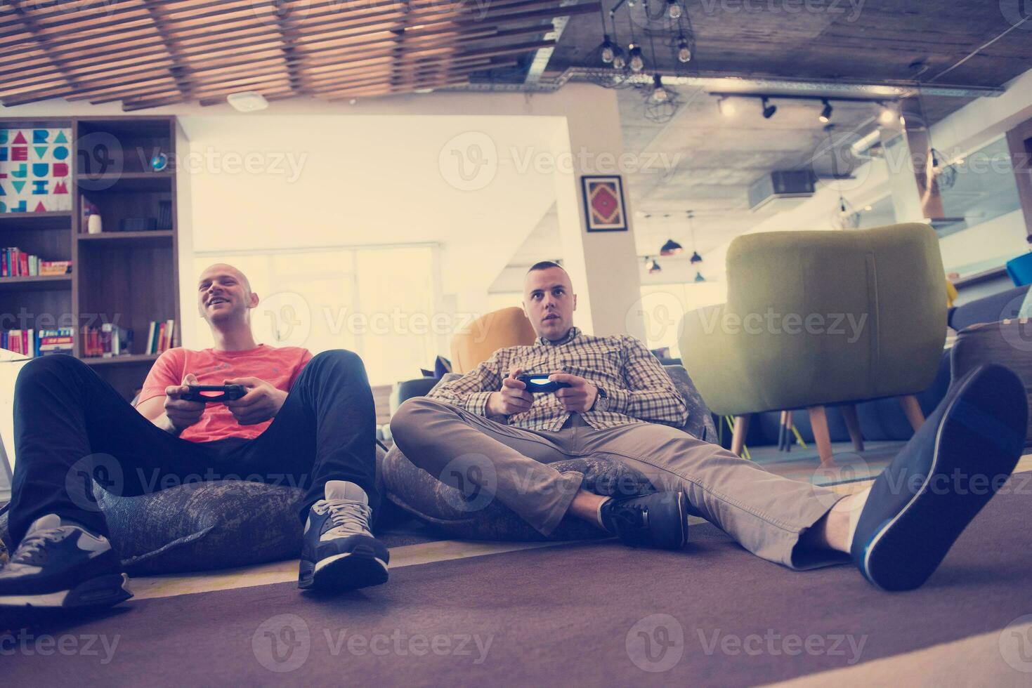 startup Office Workers Playing computer games photo