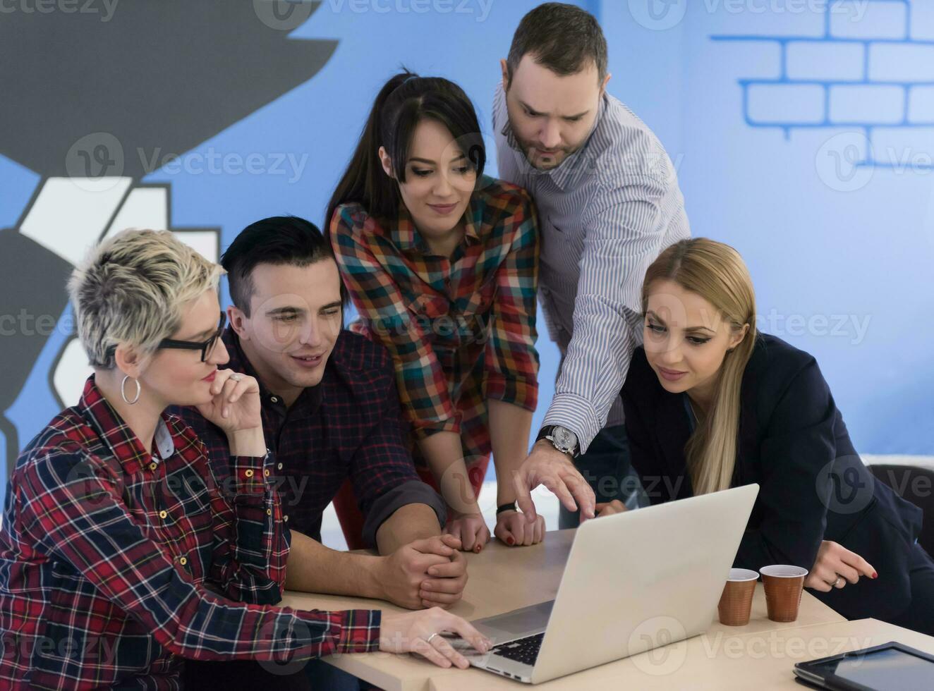 startup business team on meeting at modern office photo