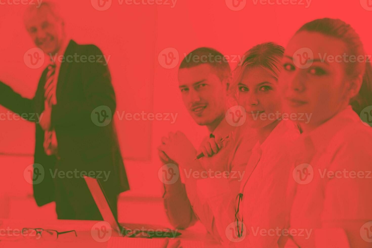 Senior business man giving a presentation photo