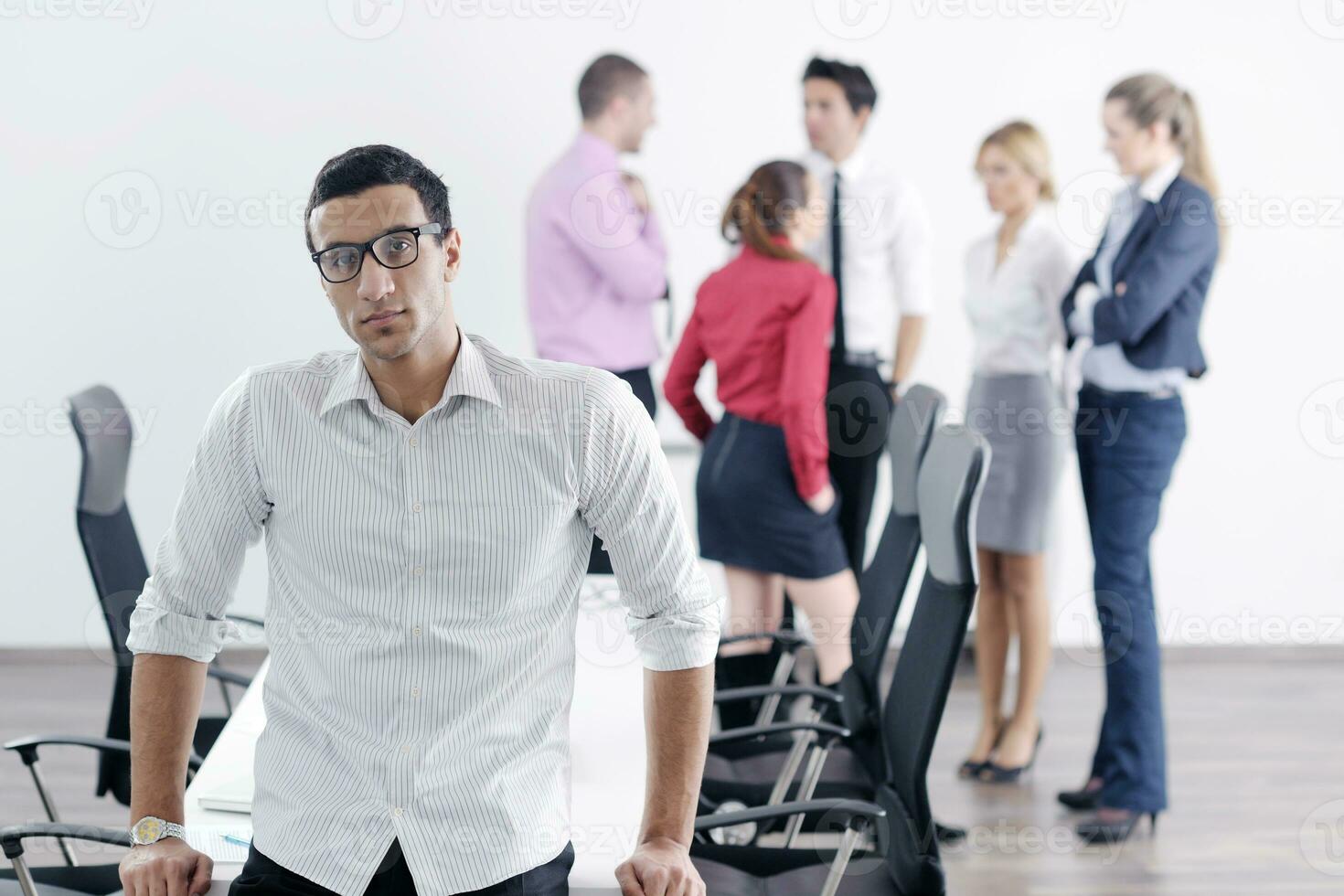 young business man at meeting photo