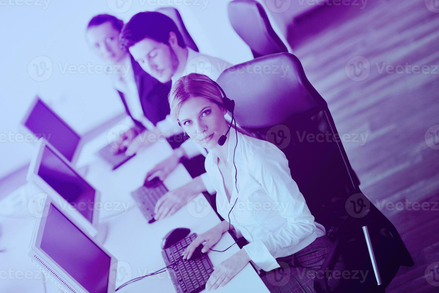 business people group working in customer and help desk office photo