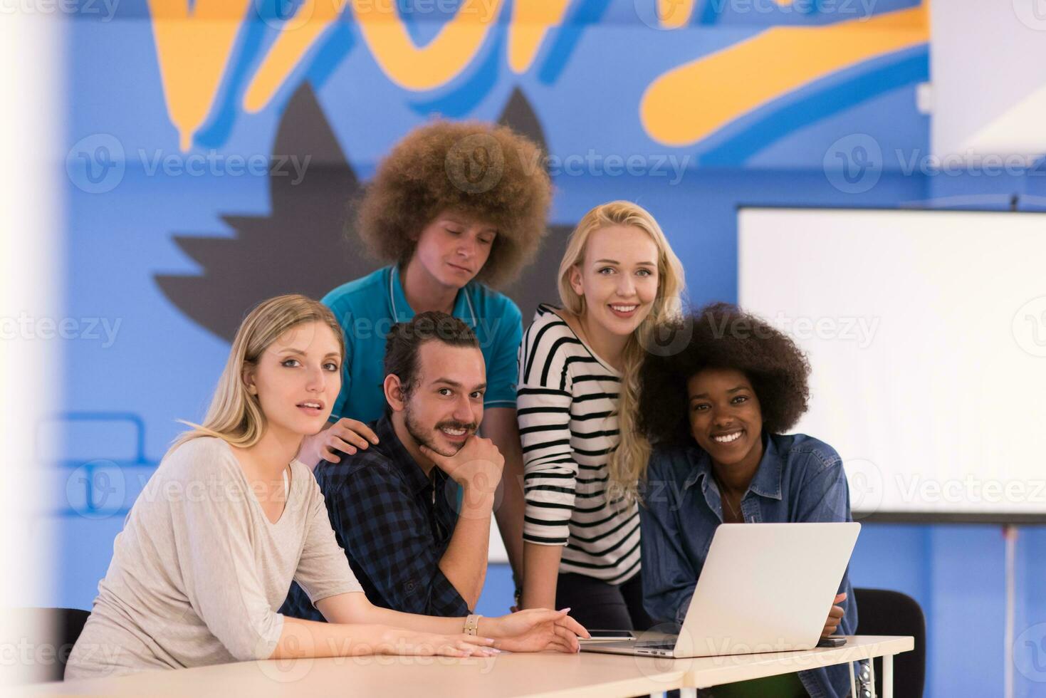 Multiethnic startup business team on meeting photo