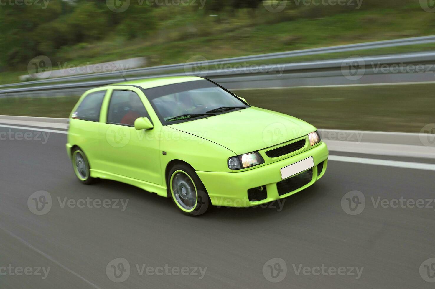 Tuning cars sacing down the highway photo