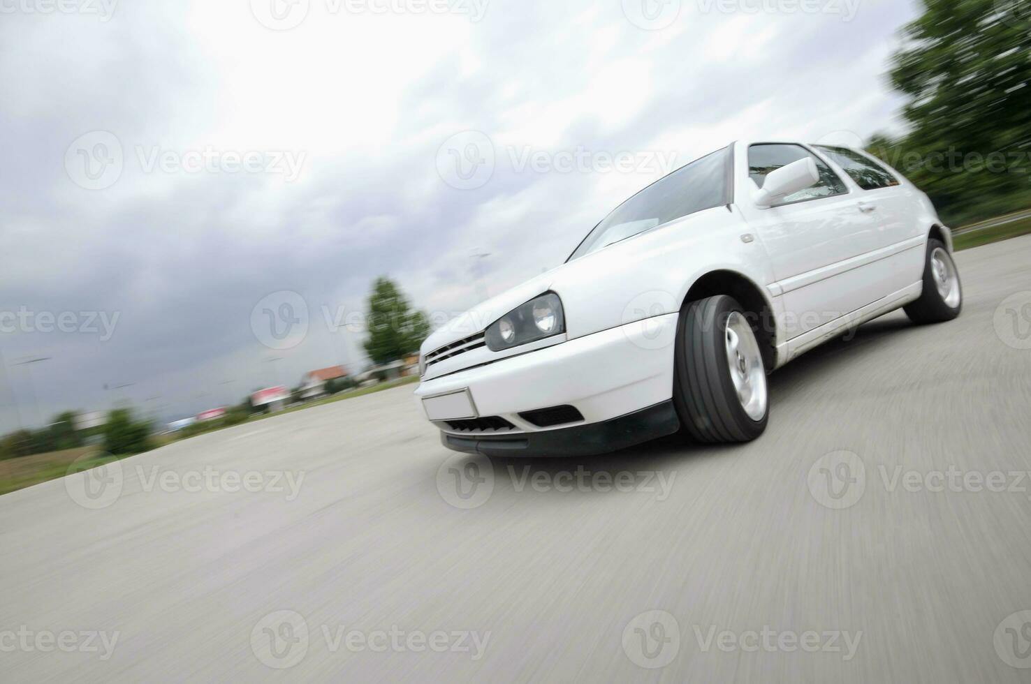 Fast car moving with motion blur photo
