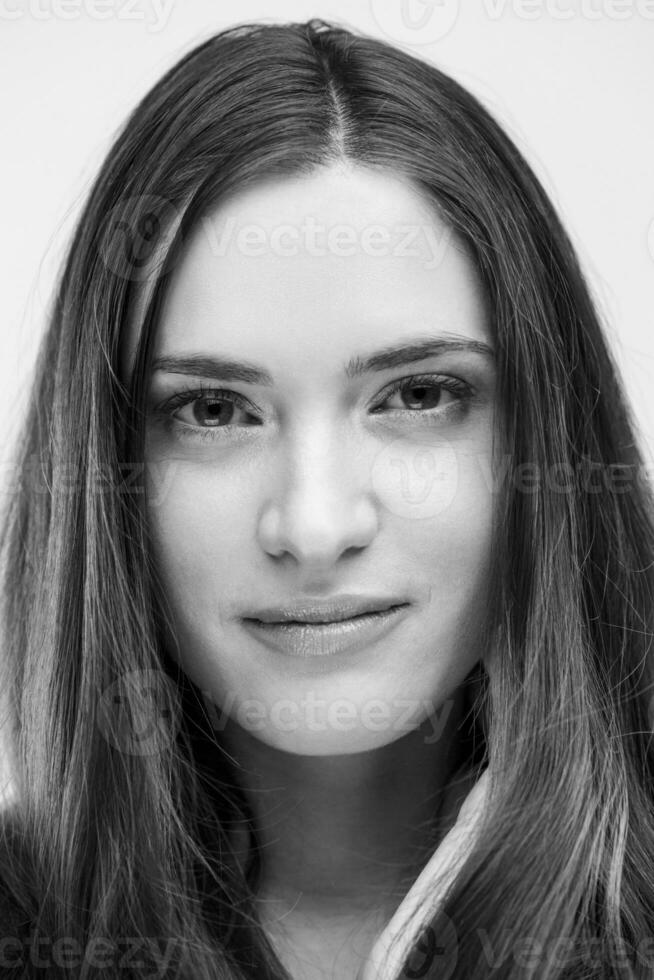 portrait  of beautiful young brunette woman photo