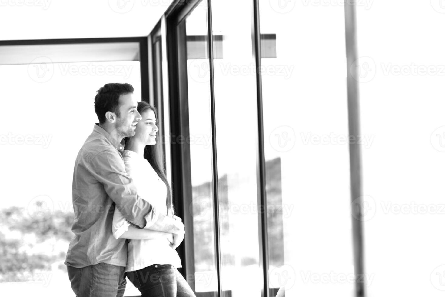 young couple relax at home photo