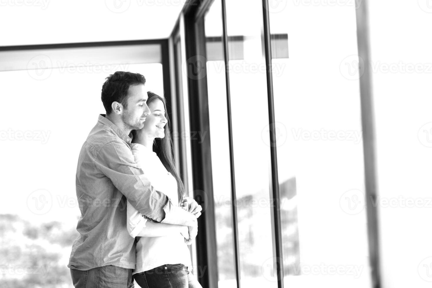 young couple relax at home photo