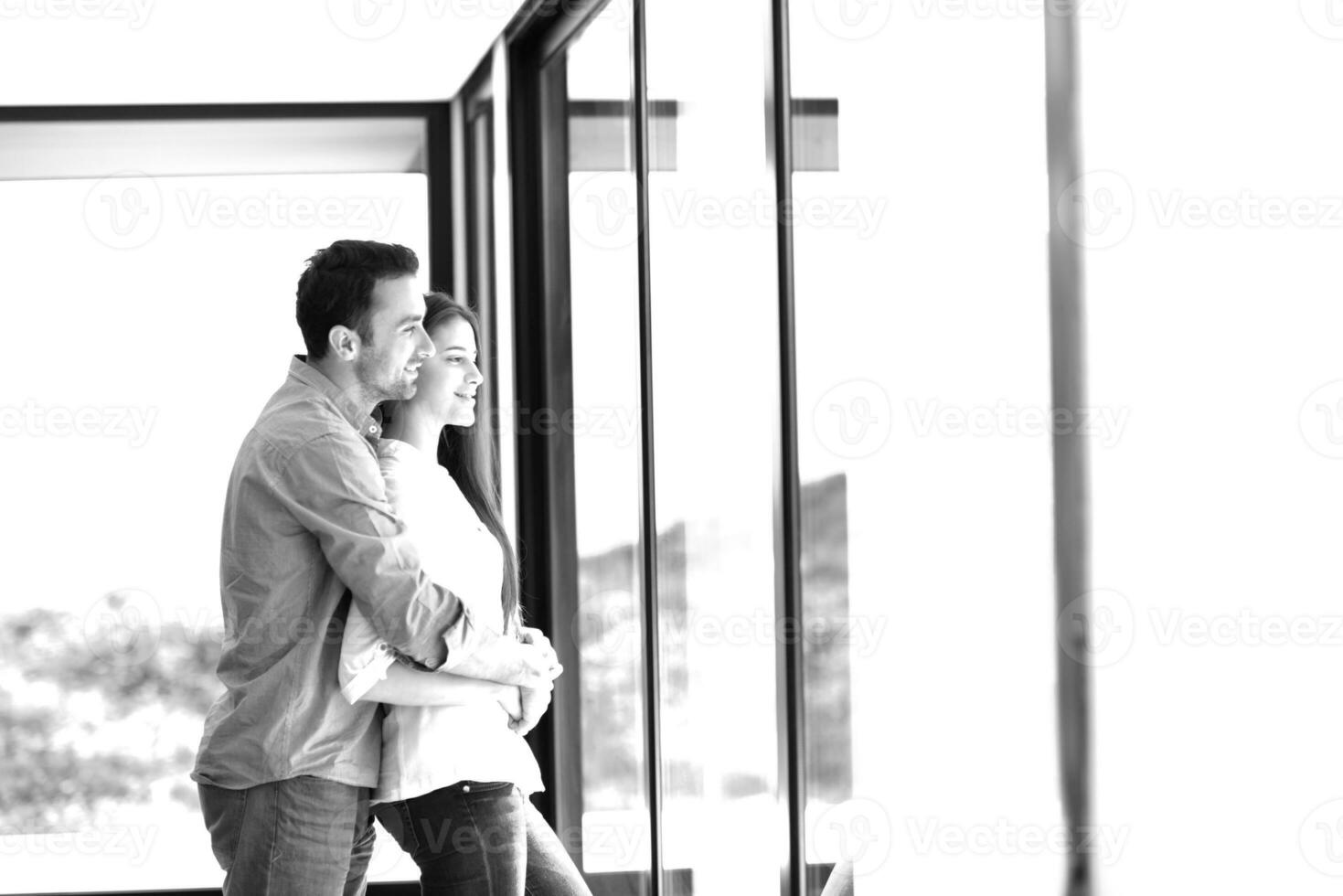 young couple relax at home photo