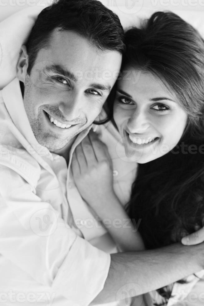 happy young couple relax at home photo