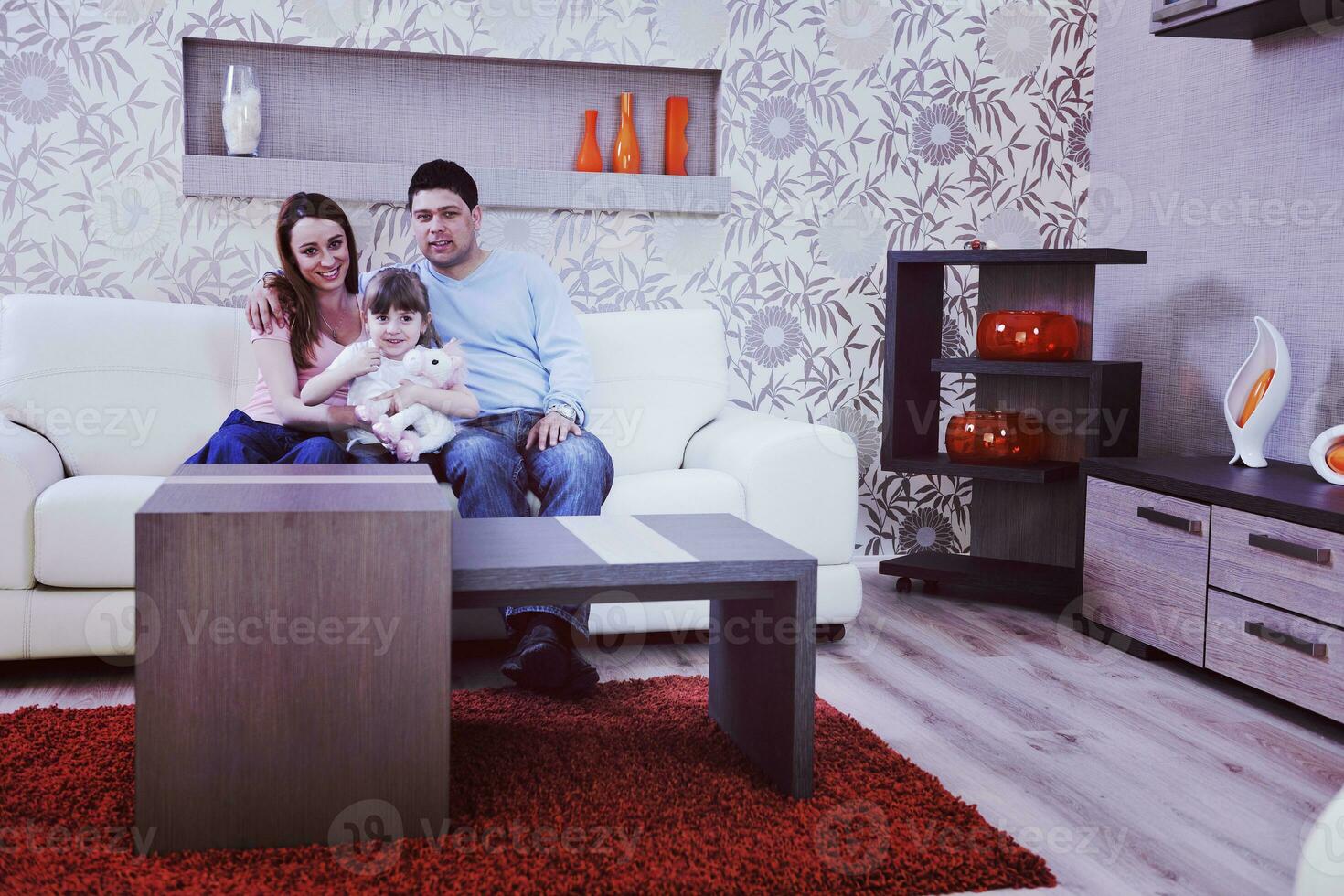 happy young family at home photo