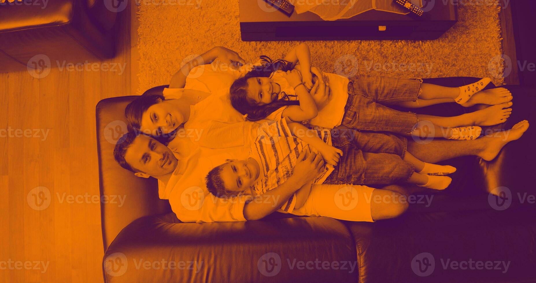 young family at home photo