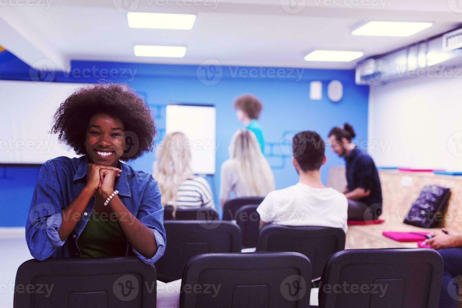 Portrait informal African American business woman photo