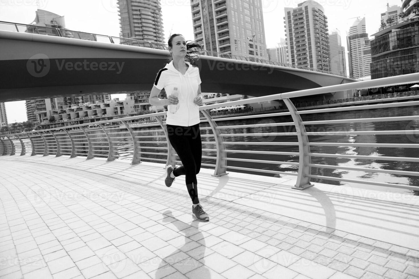 woman jogging at morning photo