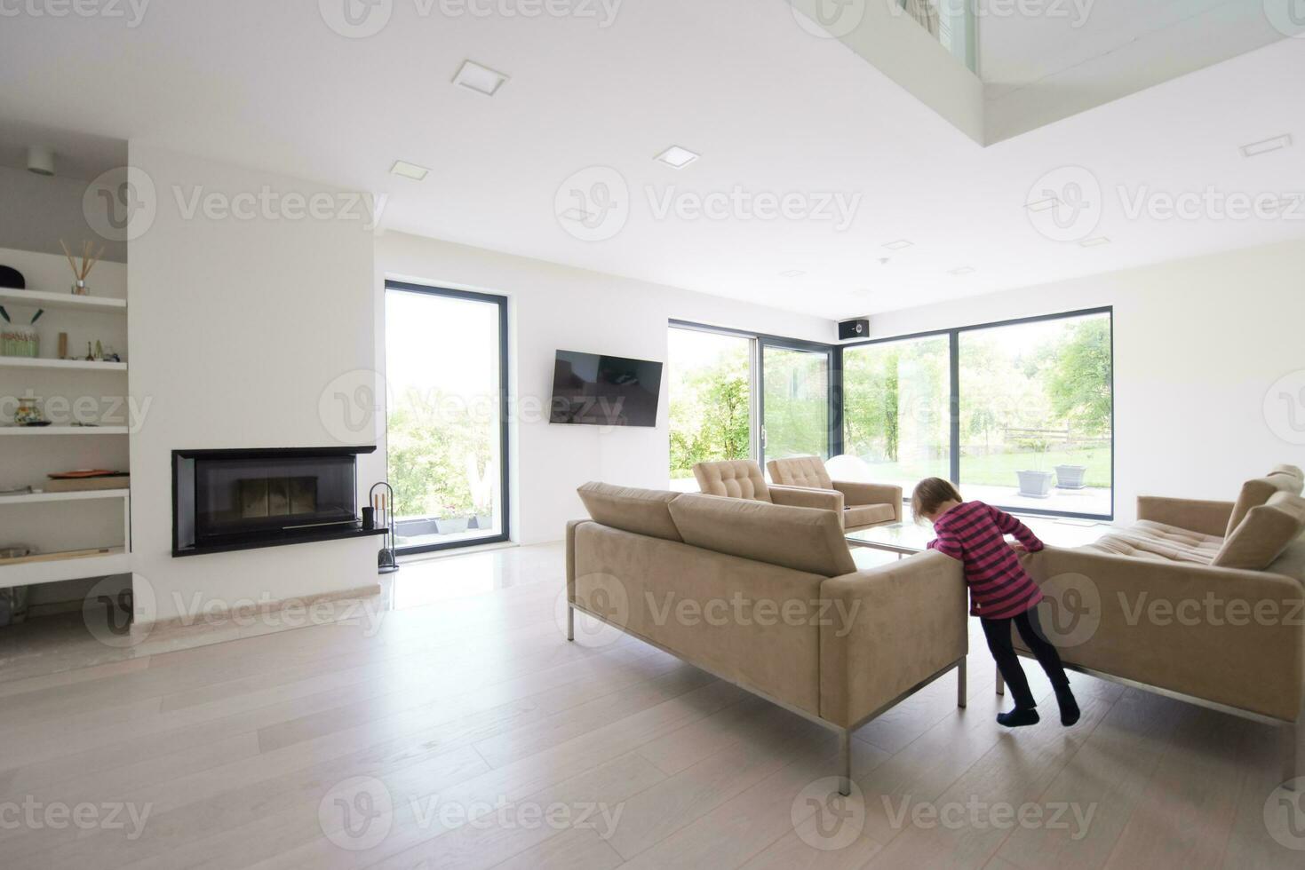 little girl in a luxurious living room photo