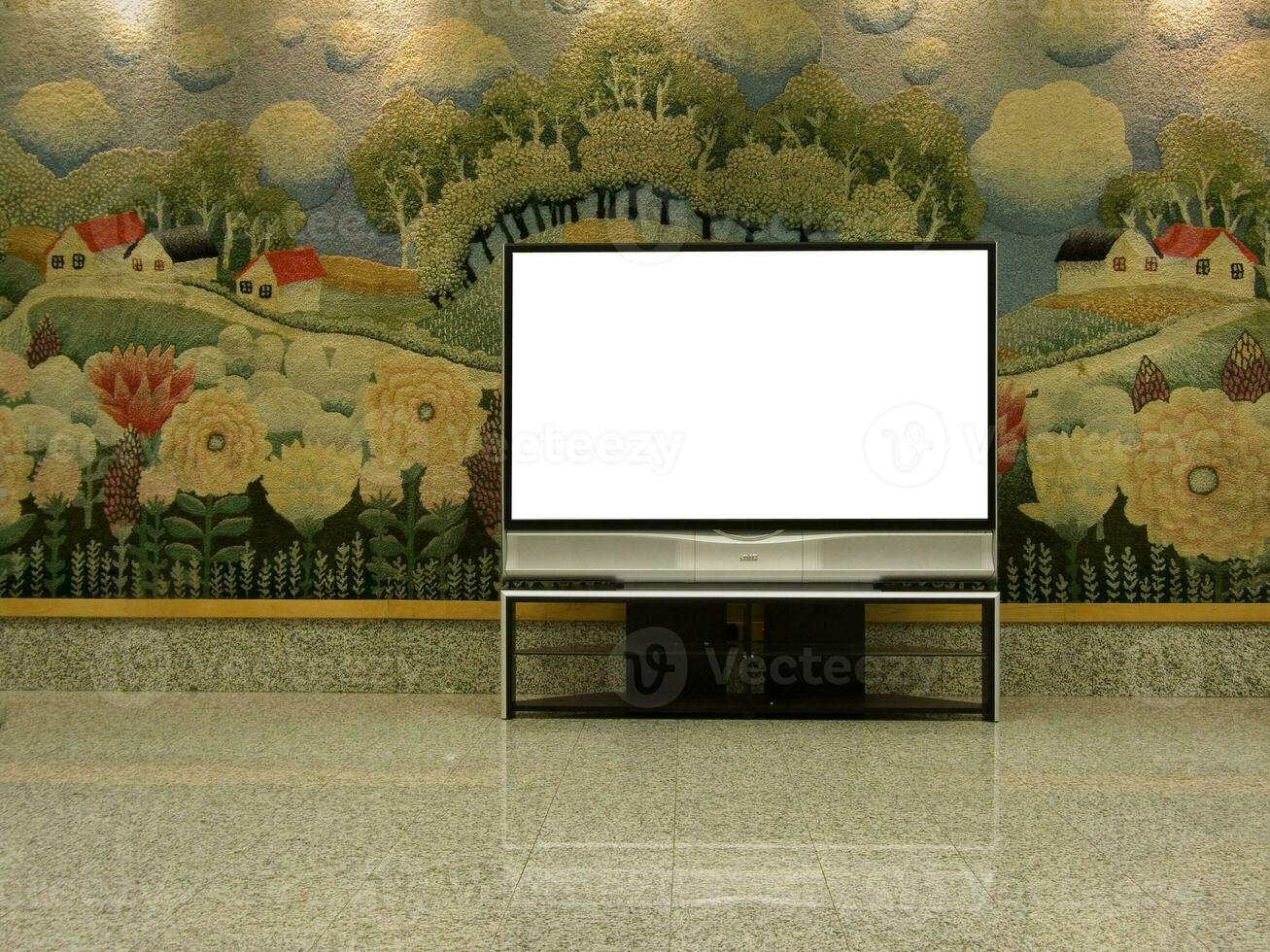 big plasma screen with empty space to write message photo