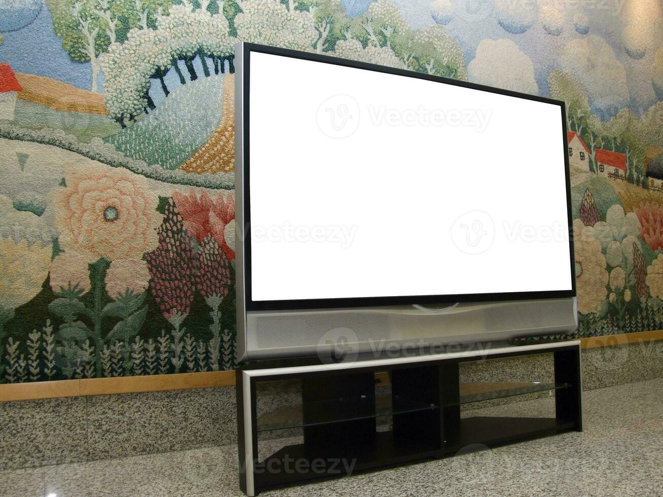 big plasma screen with empty space to write message photo