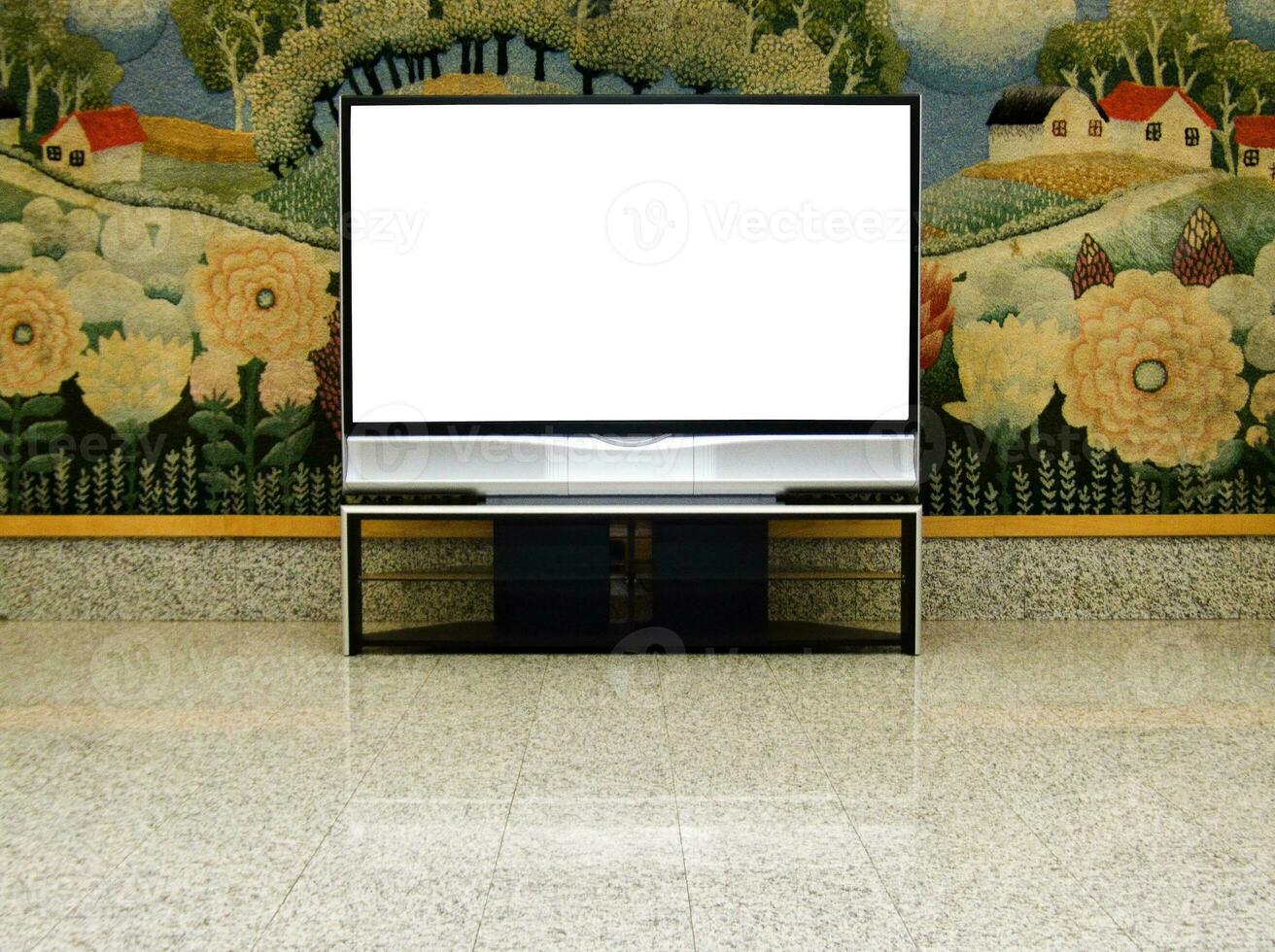 big plasma screen with empty space to write message photo
