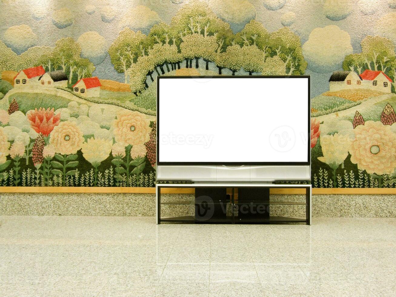 big plasma screen with empty space to write message photo