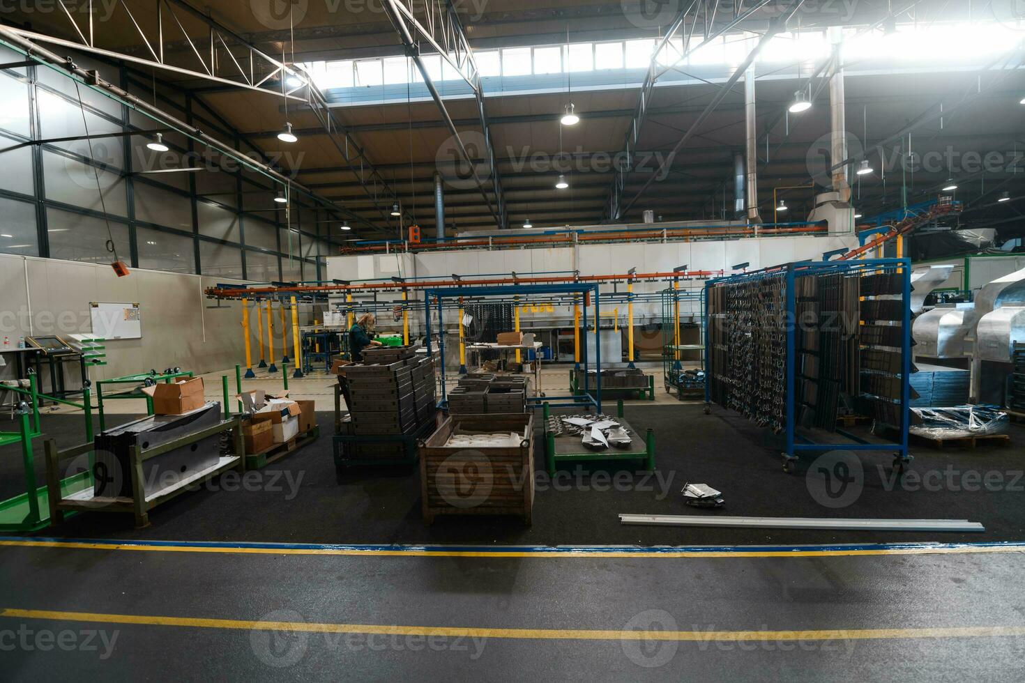modern industrial factory for mechanical engineering equipment and machines manufacture of a production hall photo