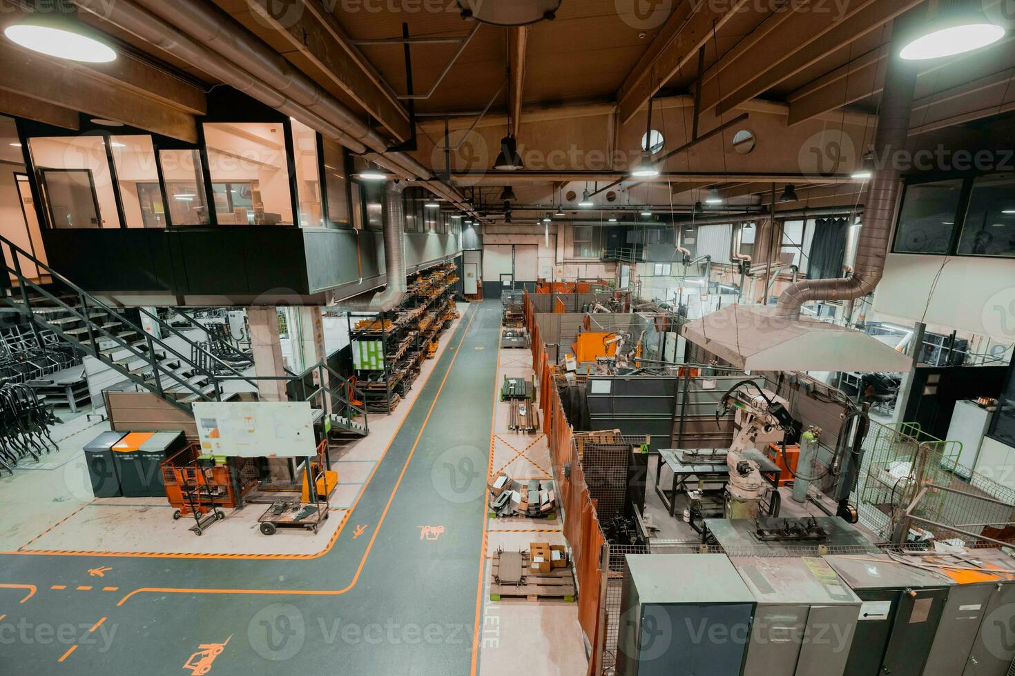 modern industrial factory for mechanical engineering equipment and machines manufacture of a production hall photo