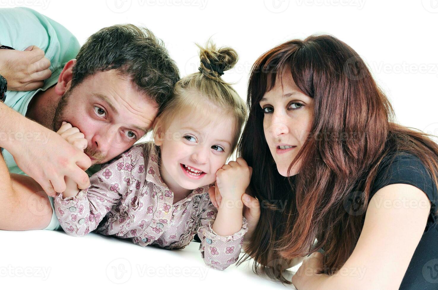 happy young family together photo