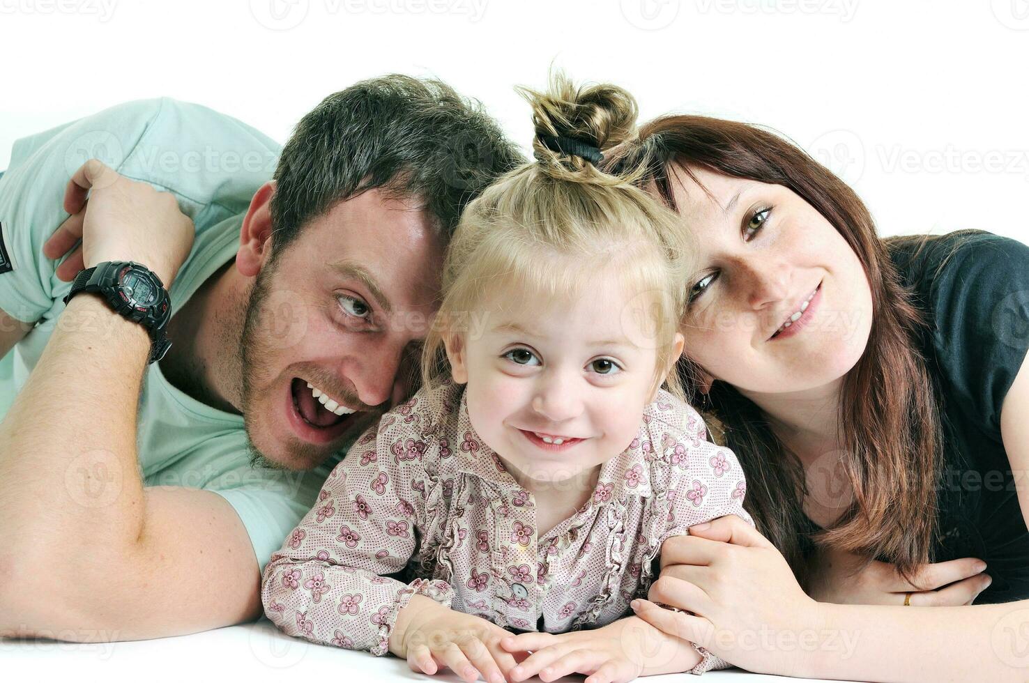 happy young family together photo