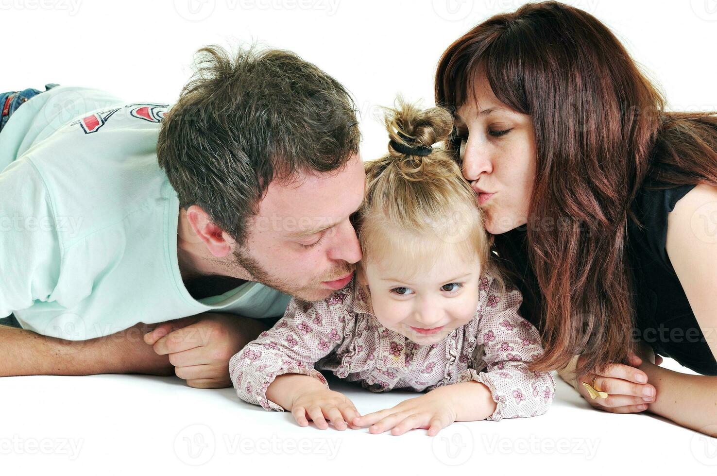 happy young family together photo