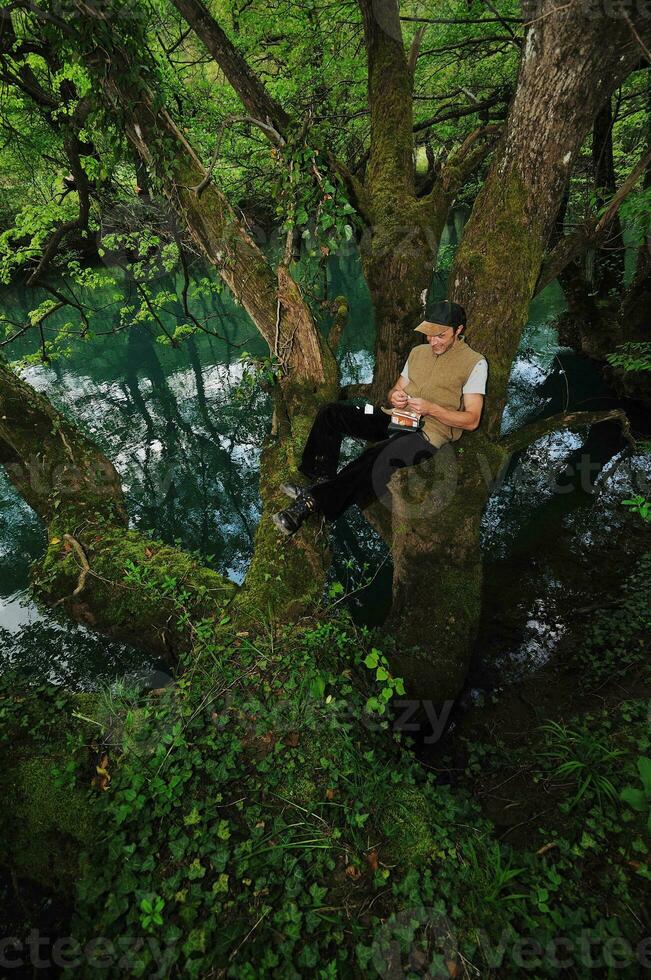 man relaxing outdoor photo