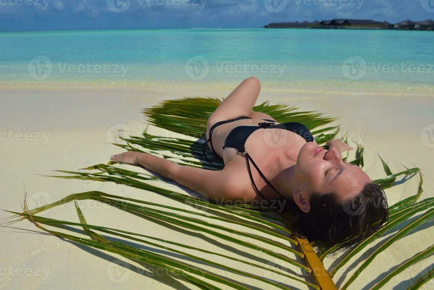happy woman enjoy  summer time photo