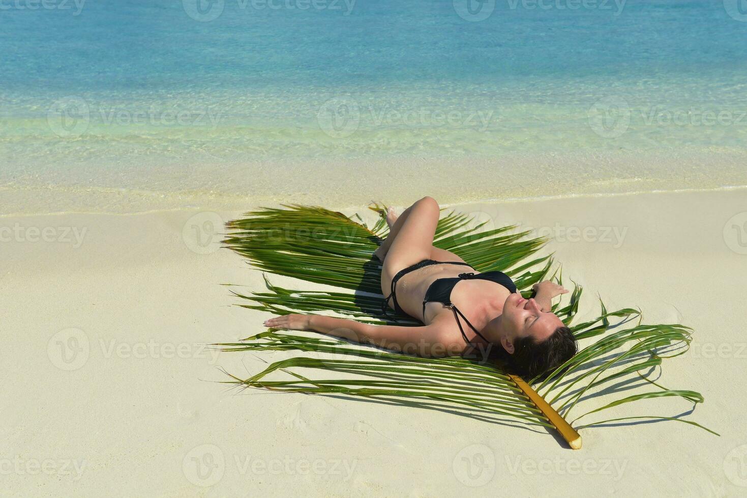happy woman enjoy  summer time photo