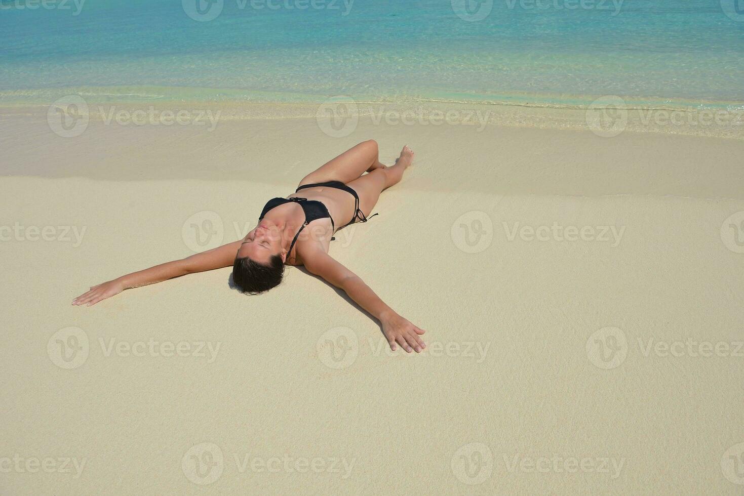happy woman enjoy  summer time photo