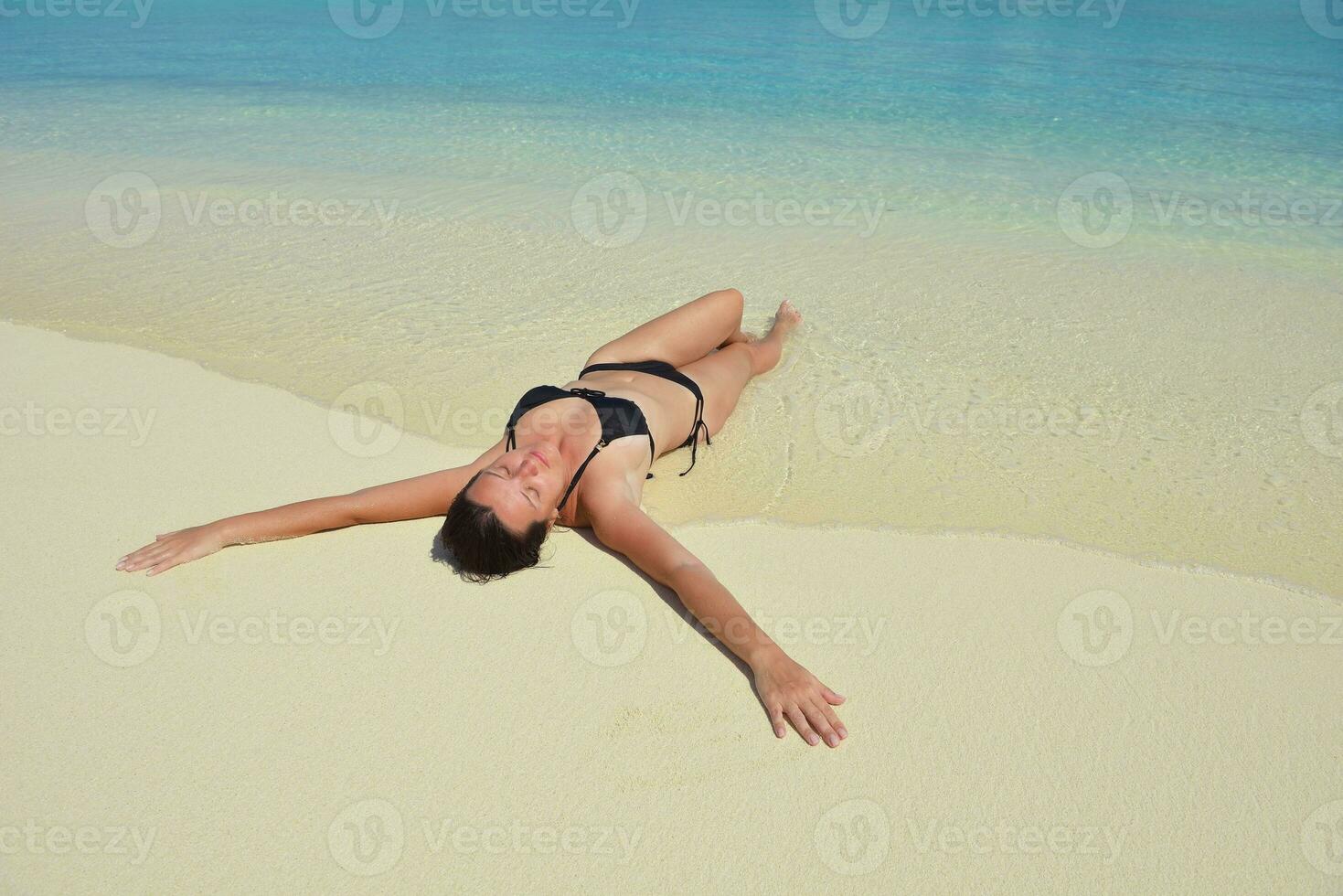 happy woman enjoy  summer time photo