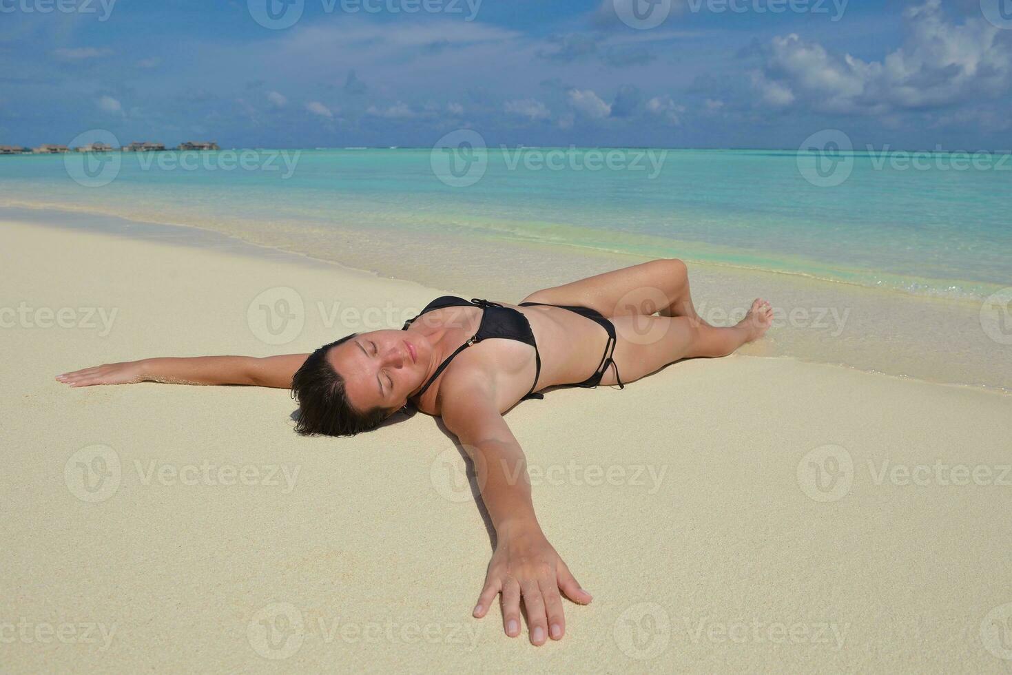 happy woman enjoy  summer time photo