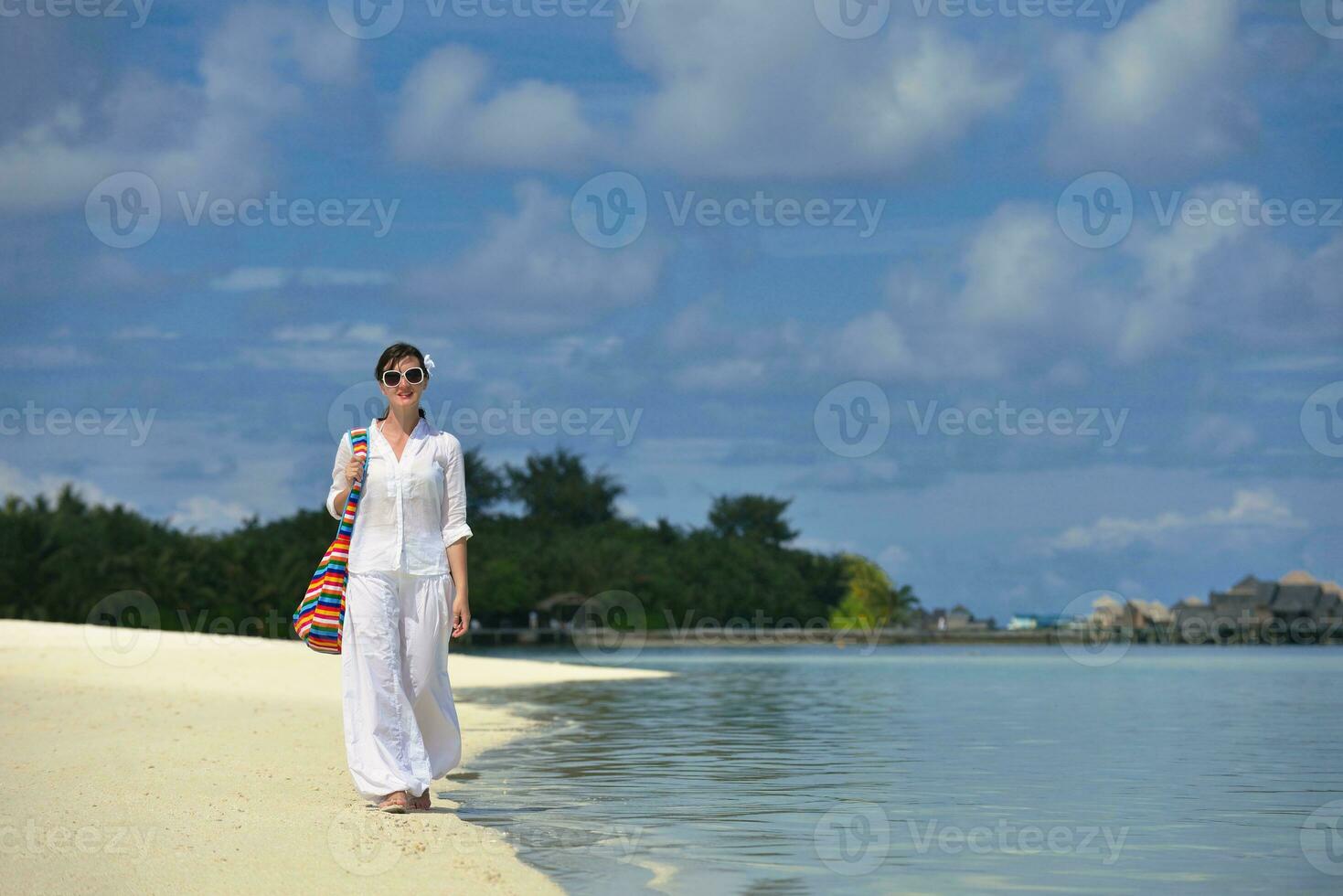 happy woman enjoy  summer time photo