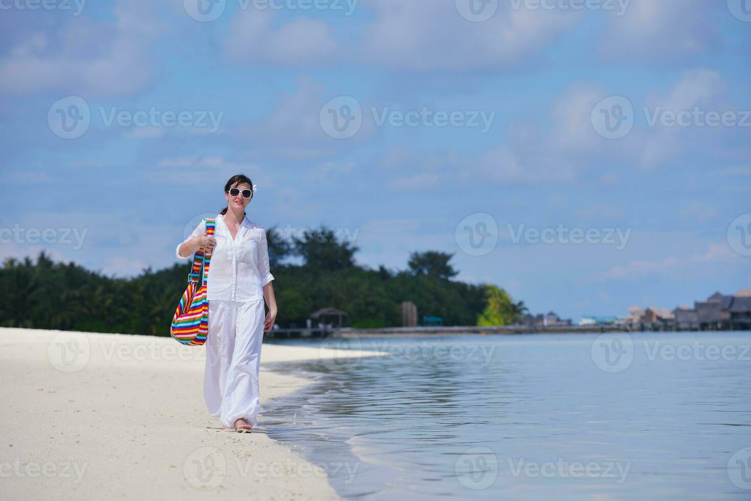happy woman enjoy  summer time photo