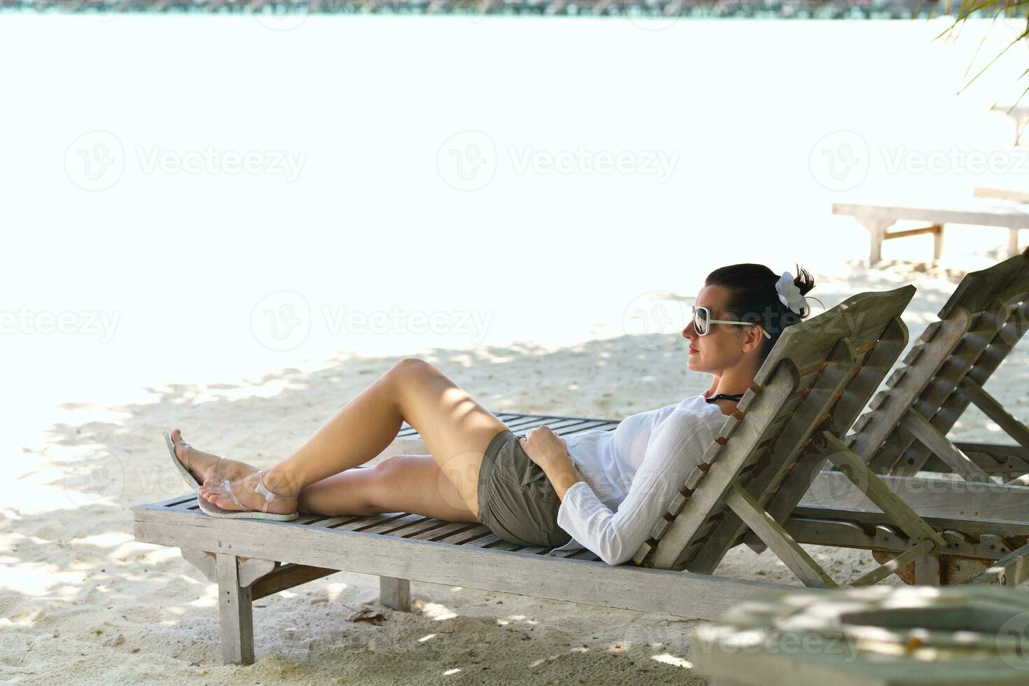 happy woman enjoy  summer time photo