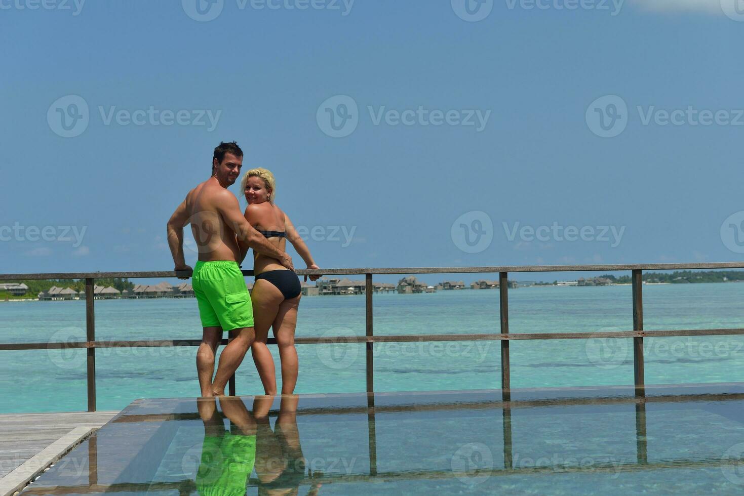 happy young  couple at summer vacation have fun and relax photo