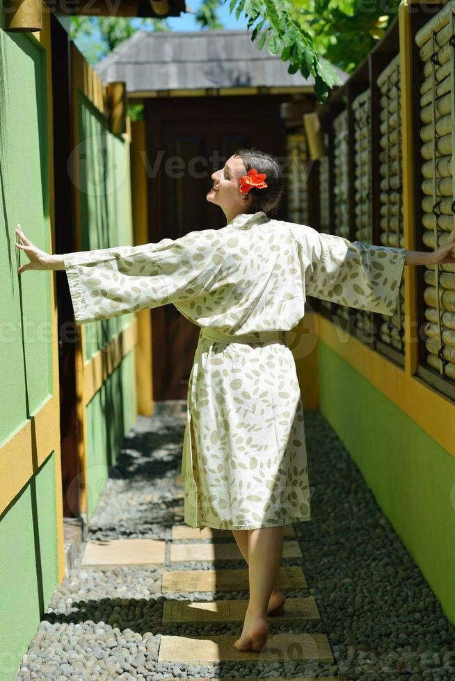 spa treatment at tropical resort photo