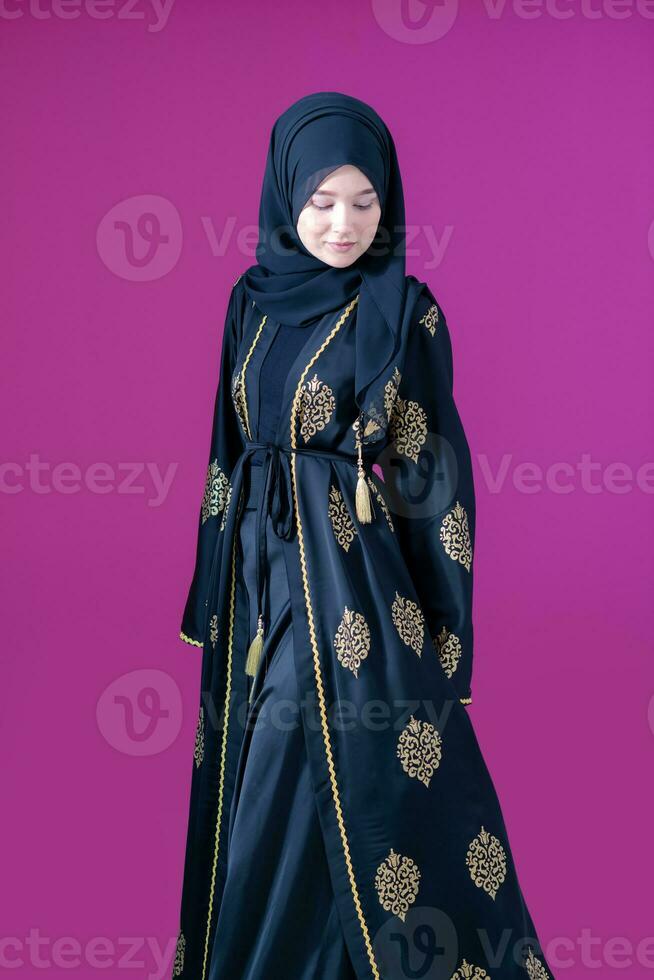 muslum woman with hijab in modern dress photo