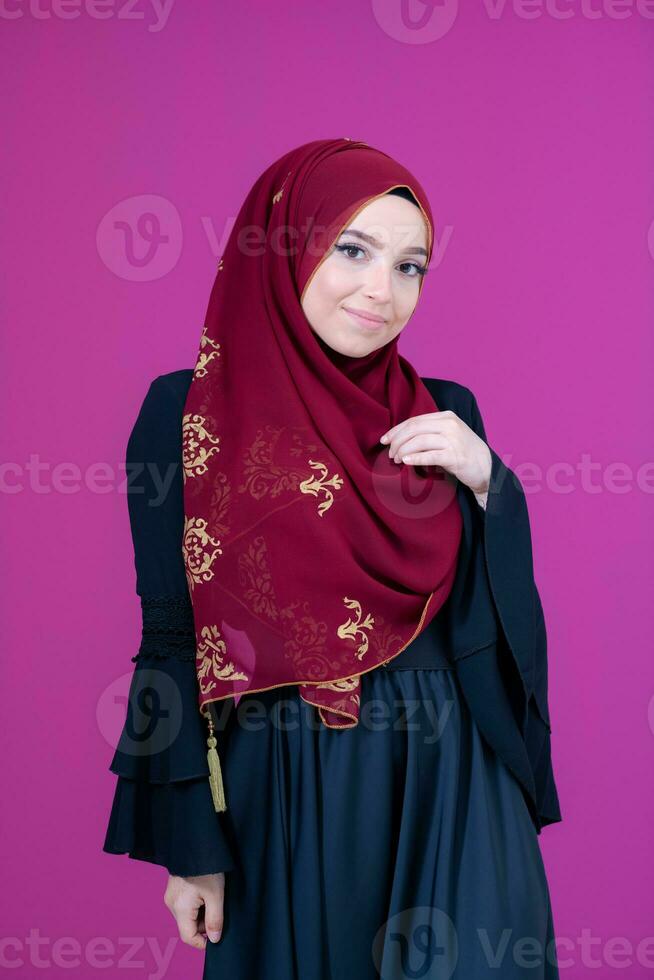 muslum woman with hijab in modern dress photo