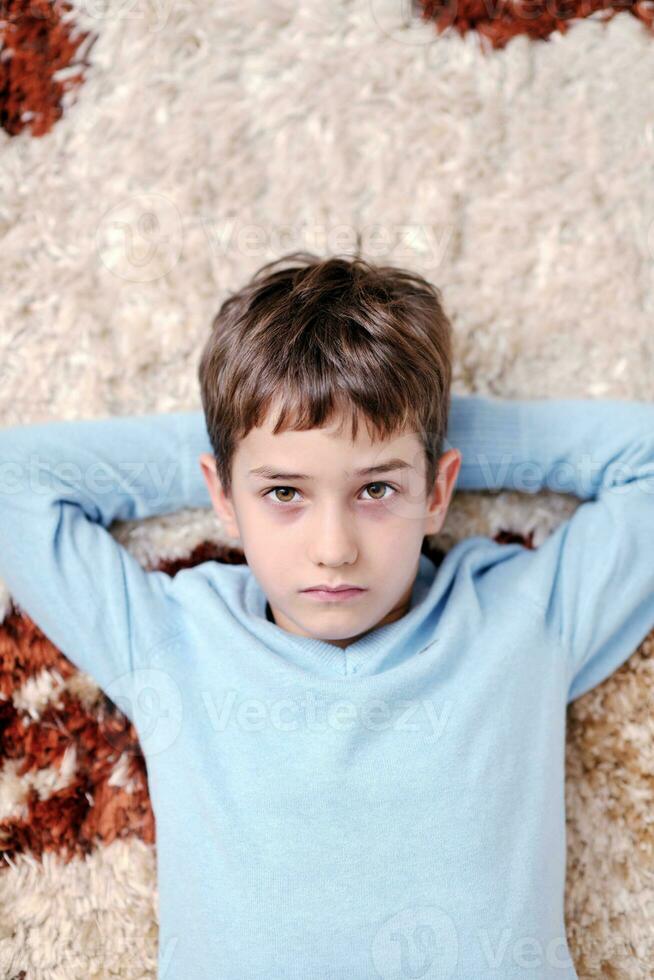 portrait of child at home photo