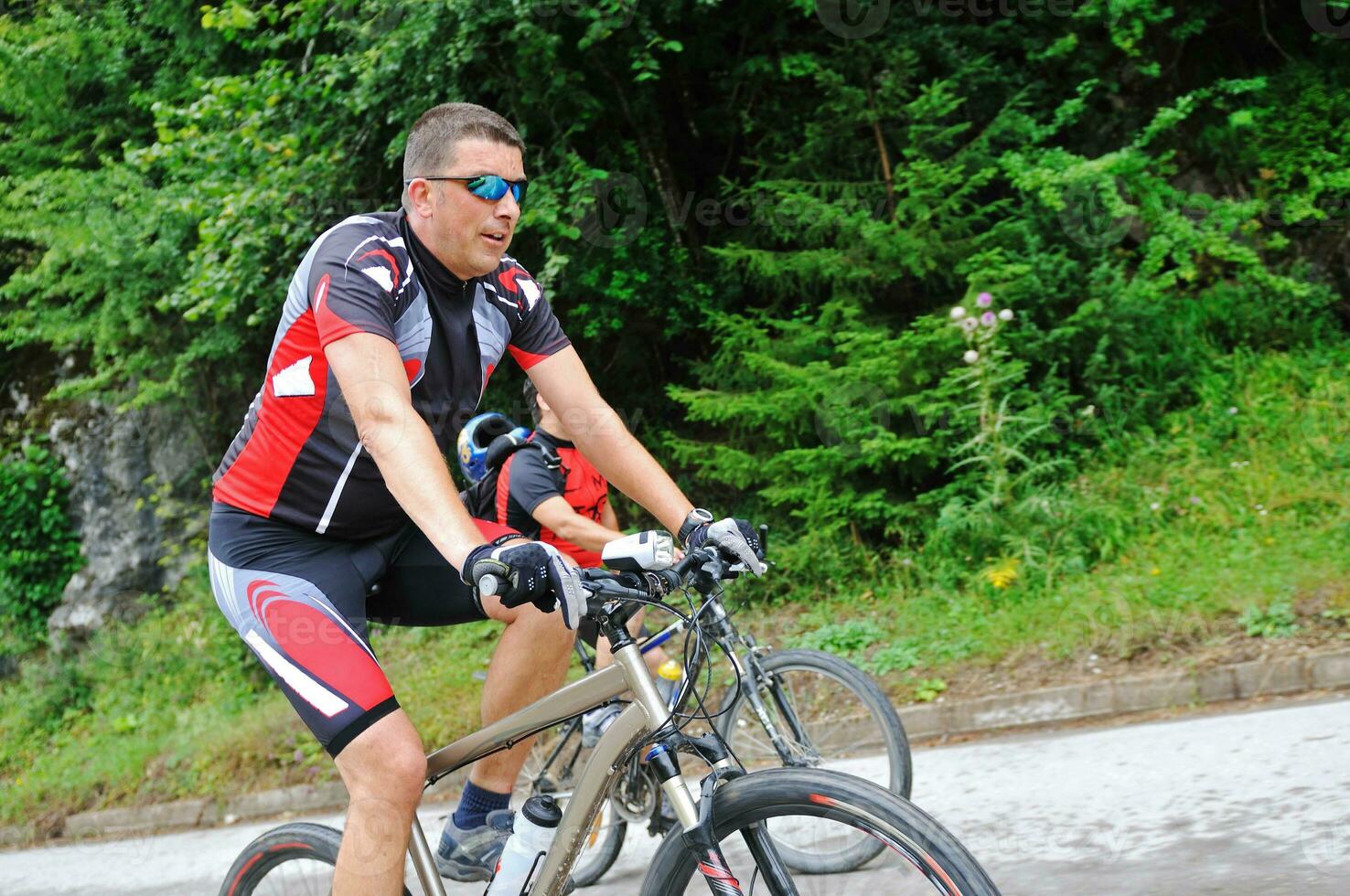 friendshiop outdoor on mountain bike photo