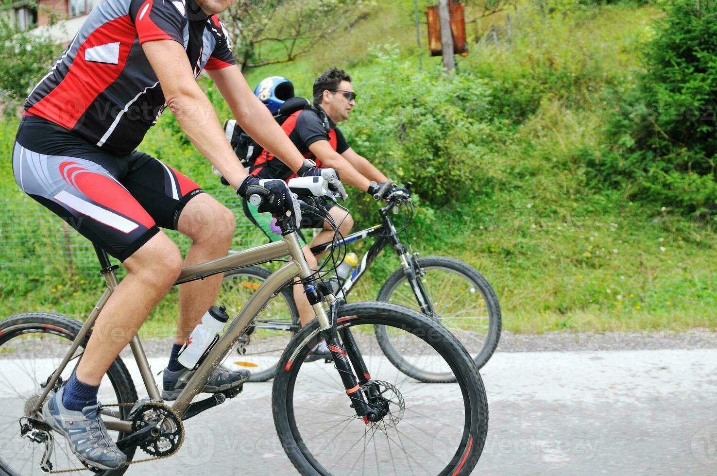 friendshiop outdoor on mountain bike photo