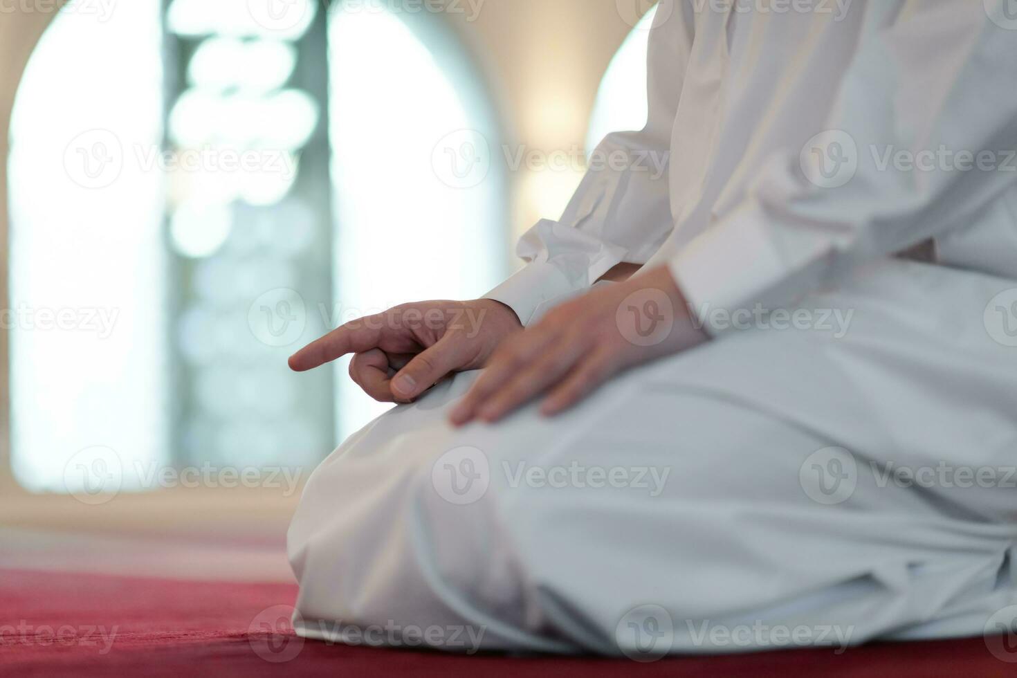 muslim prayer inside the mosque photo