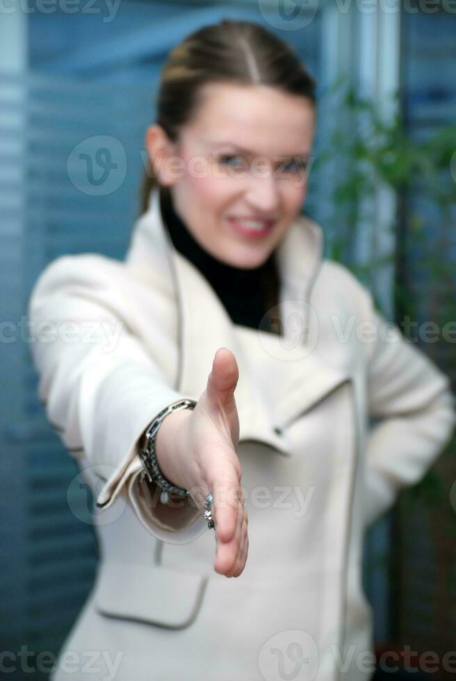 .Businesswoman Ready to Shake Hands photo