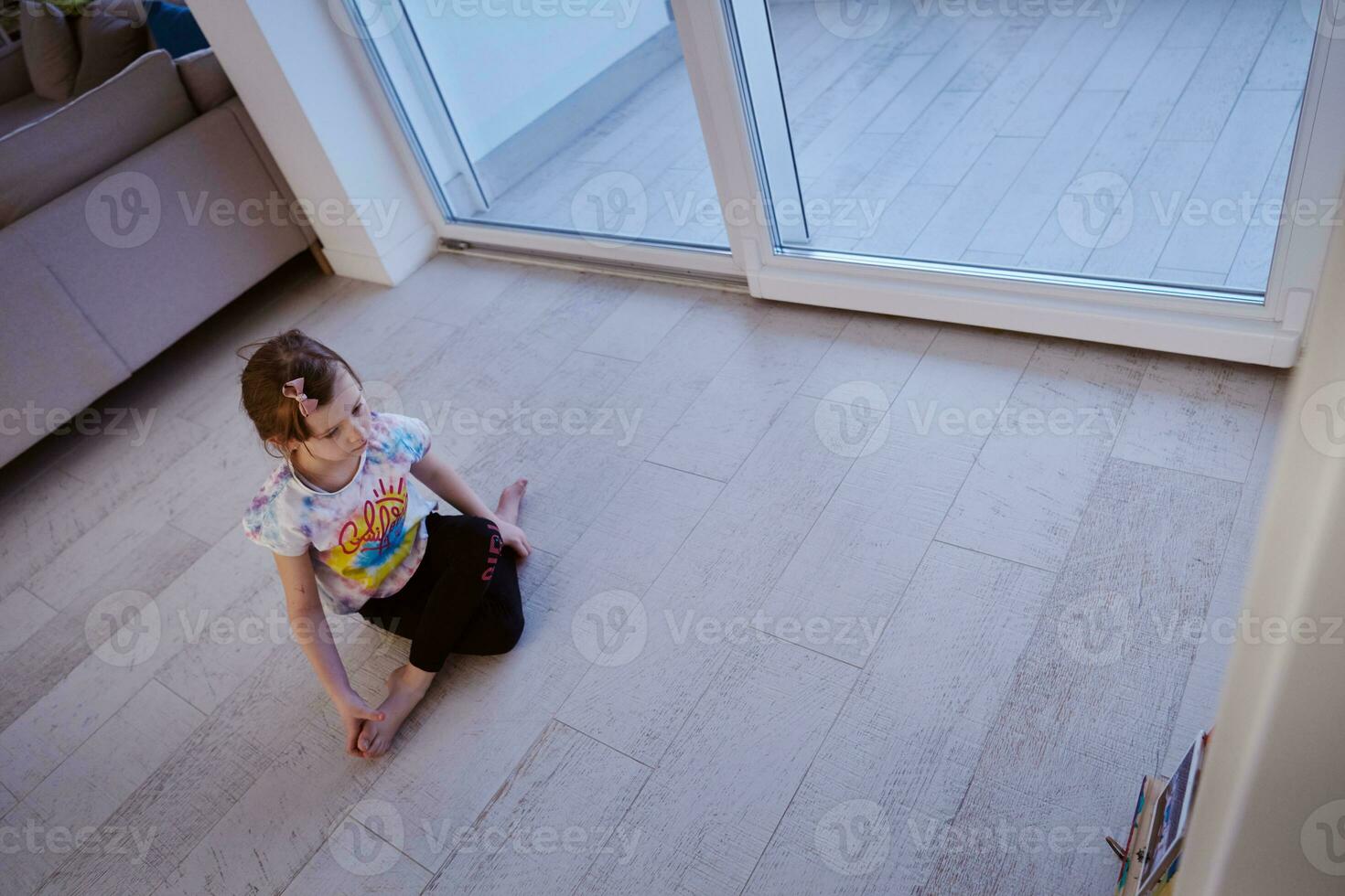 girl online education ballet class at home photo